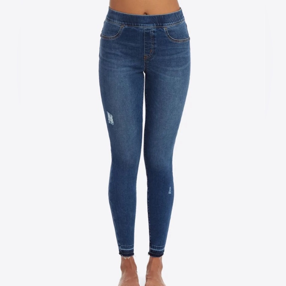 Spanx‎ Distressed Pull On Skinny Jeans Size Medium